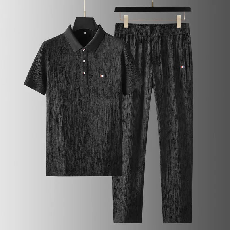 Textured polo fir suit