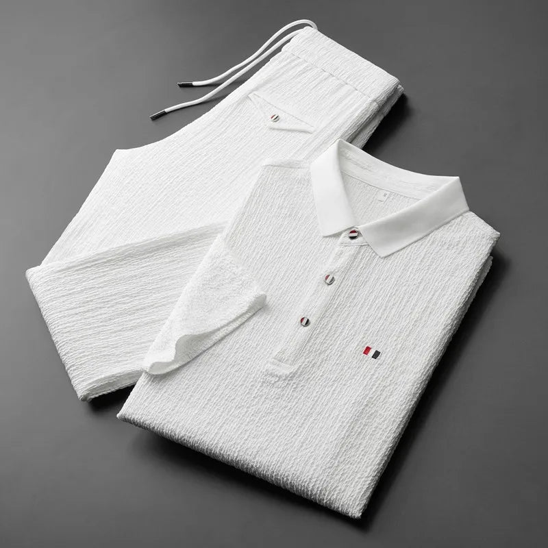 Textured polo fir suit